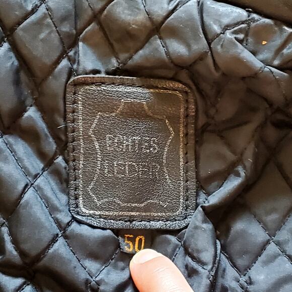 Vtg Echtes Leder Motorcycle Biker Leather Jacket Black Size 50 Biker Motocycle - Picture 6 of 8